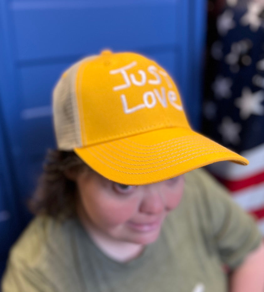 JUST LOVE TRUCKER HAT