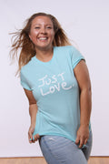 JUST LOVE TEE - HEATHER PURIST BLUE