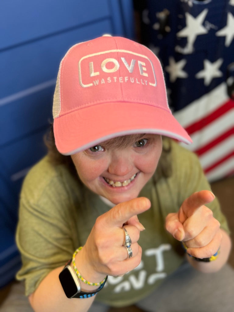 LOVE WASTEFULLY TRUCKER hat