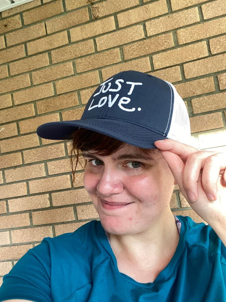 JUST LOVE TRUCKER HAT