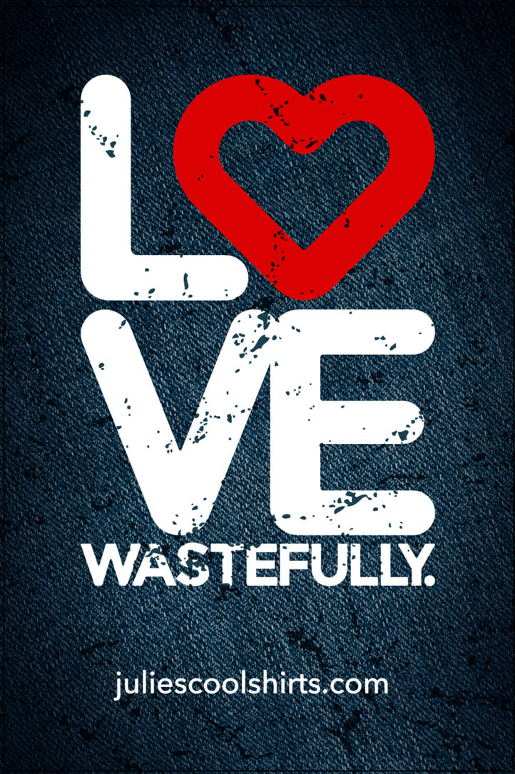 LOVE WASTEFULLY STACKED - HOODIE - NAVY