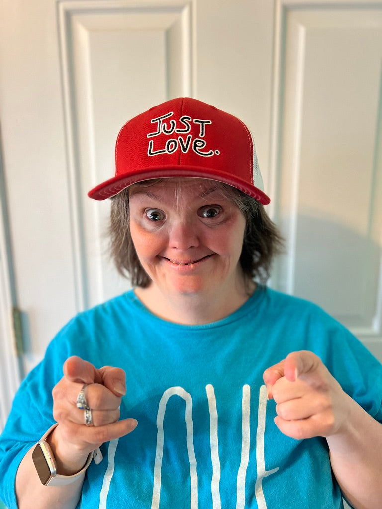 JUST LOVE TRUCKER HAT