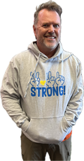321 STRONG FINGERS hoodie - GRAY HEATHER/ ROYAL/ YELLOW