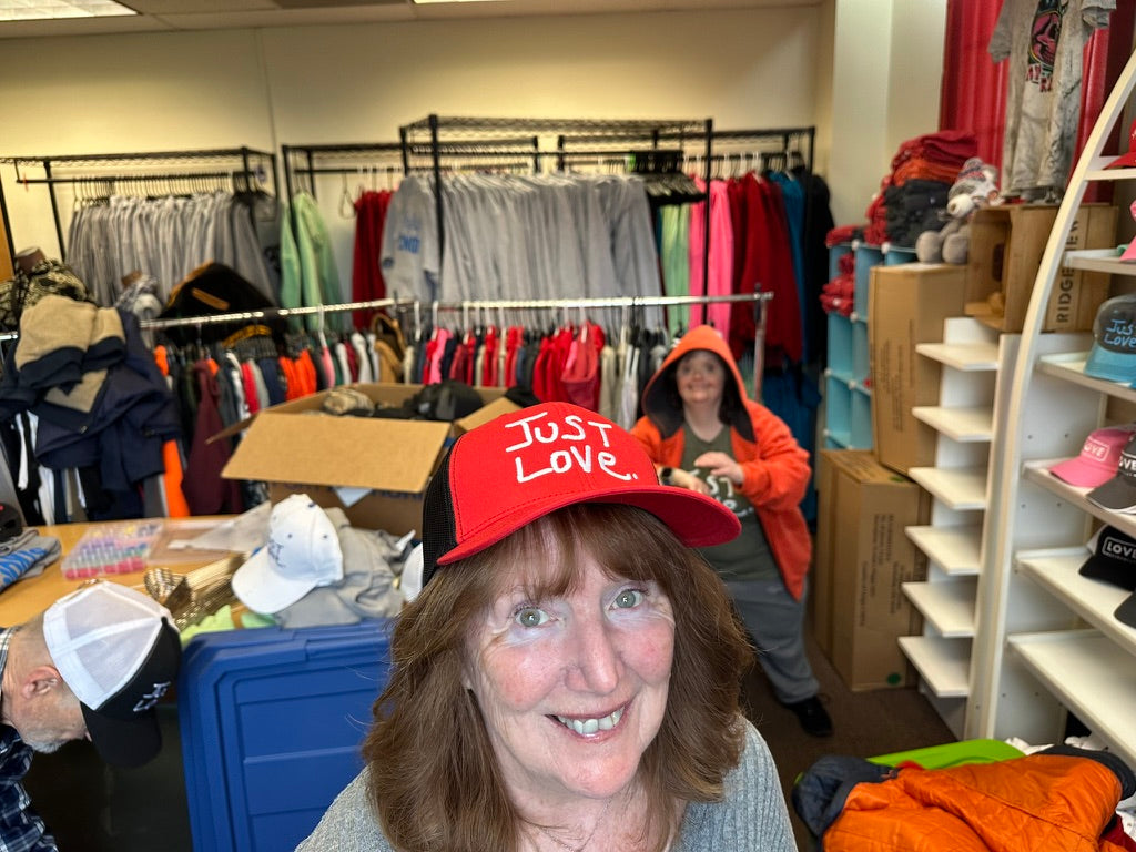 JUST LOVE TRUCKER HAT