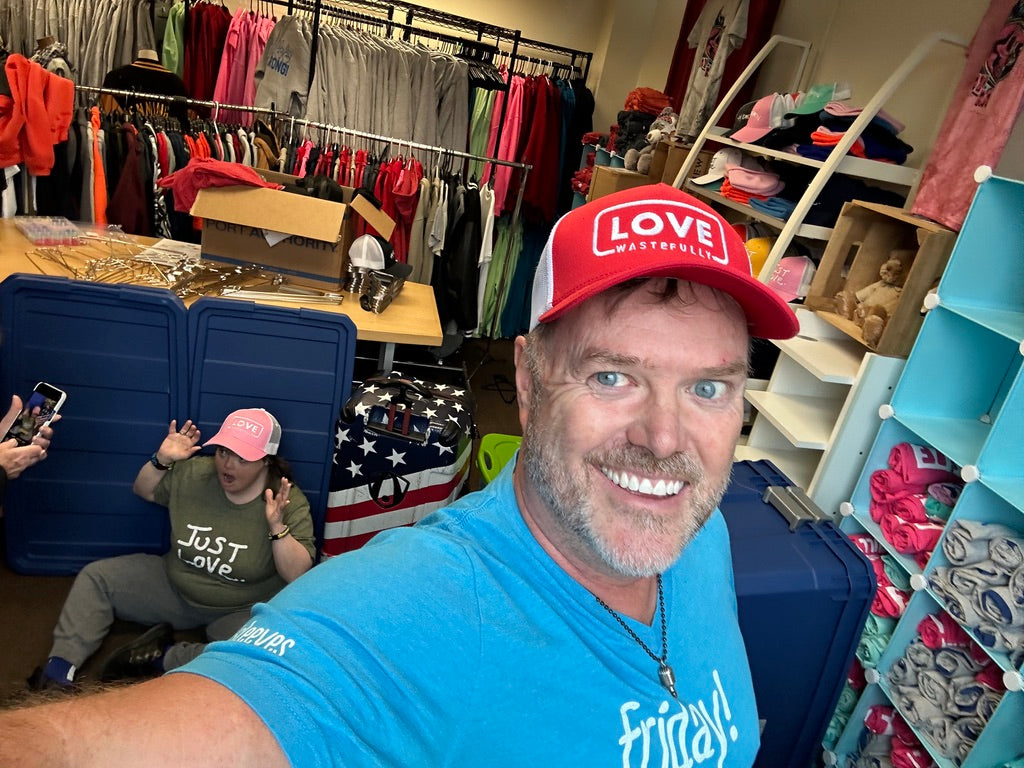 LOVE WASTEFULLY TRUCKER hat