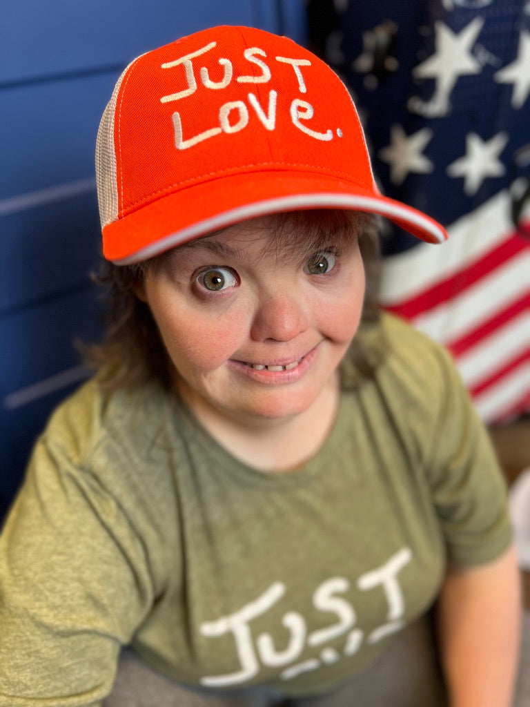 JUST LOVE TRUCKER HAT
