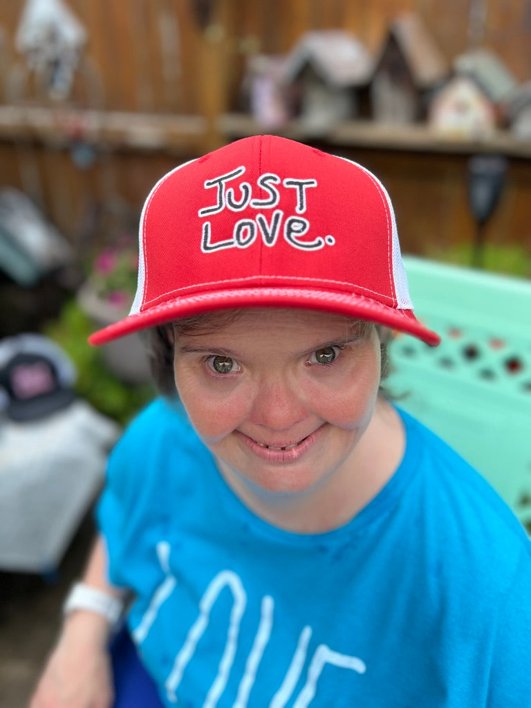 JUST LOVE TRUCKER HAT