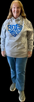 321 STRONG hoodie - GRAY HEATHER/ ROYAL