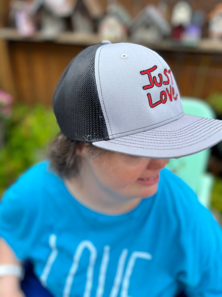 JUST LOVE TRUCKER HAT