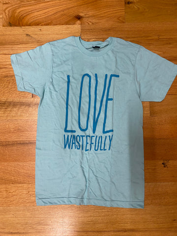 Love Wastefully TALL t-shirt - SEAFOAM
