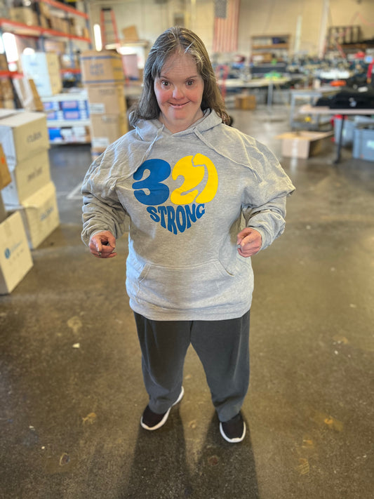 321 STRONG FLEX  hoodie - GRAY HEATHER/ ROYAL/ YELLOW