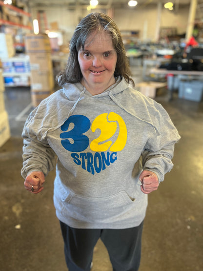 321 STRONG FLEX  hoodie - GRAY HEATHER/ ROYAL/ YELLOW