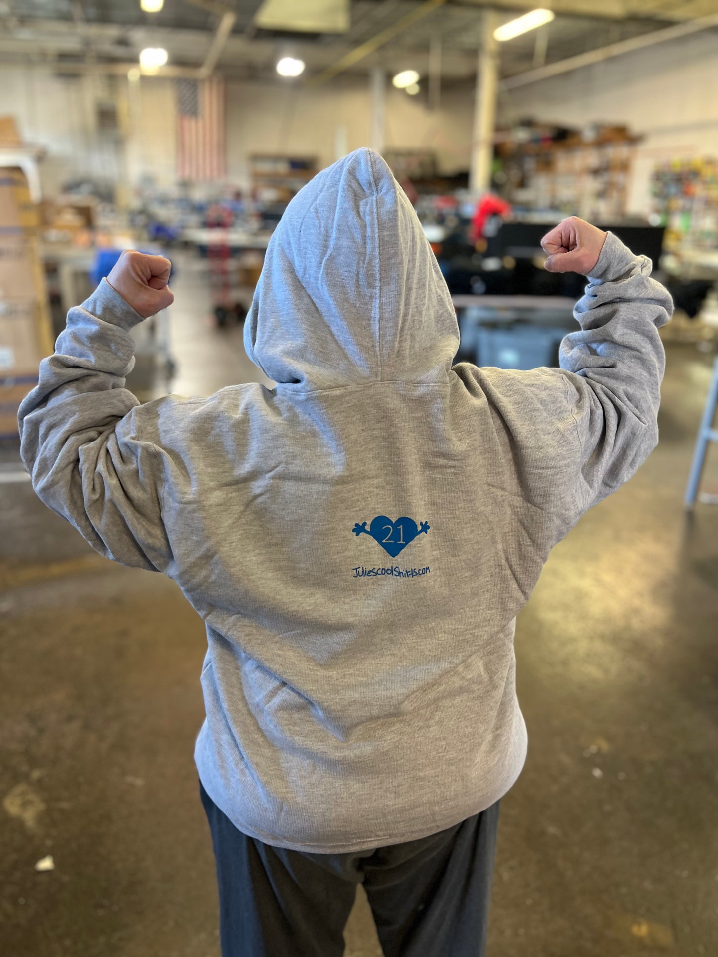 321 STRONG FLEX  hoodie - GRAY HEATHER/ ROYAL/ YELLOW