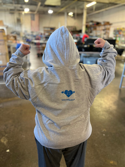 321 STRONG FLEX  hoodie - GRAY HEATHER/ ROYAL/ YELLOW