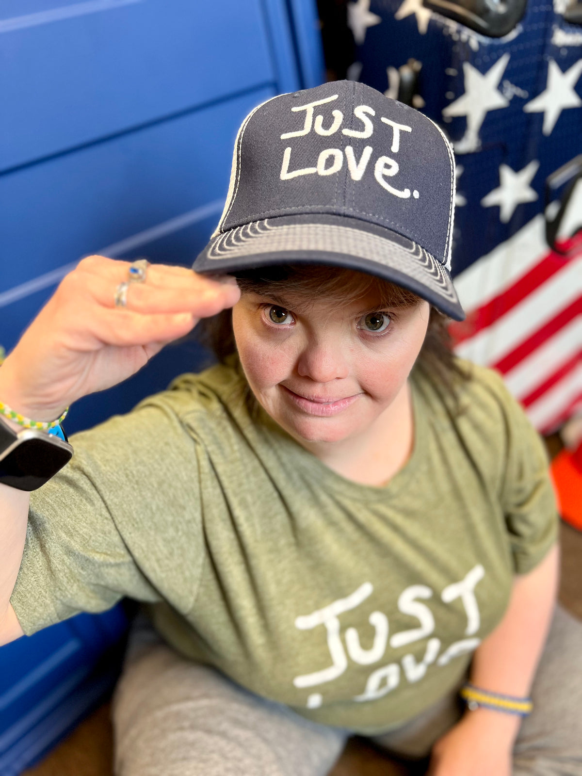 JUST LOVE TRUCKER HAT