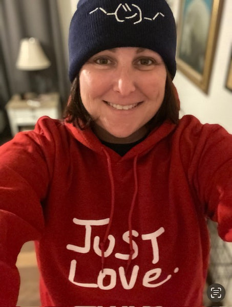 JUST LOVE hoodie ANTIQUE CHERRY RED JuliesCoolShirts
