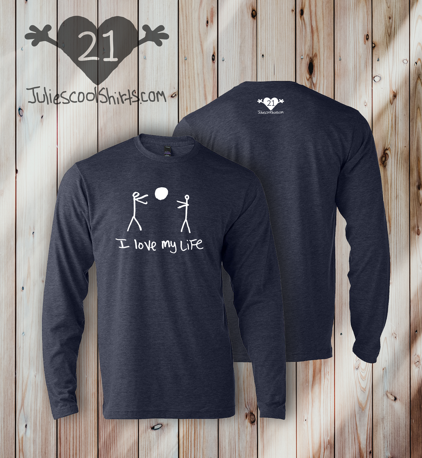 I LOVE MY LIFE LONG SLEEVE STEEL GRAY